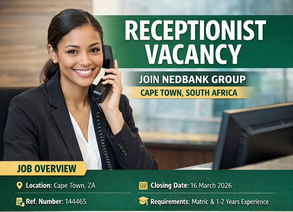 Receptionist Vacancy at Nedbank Group – Apply Before 16 March 2026 Nedbank